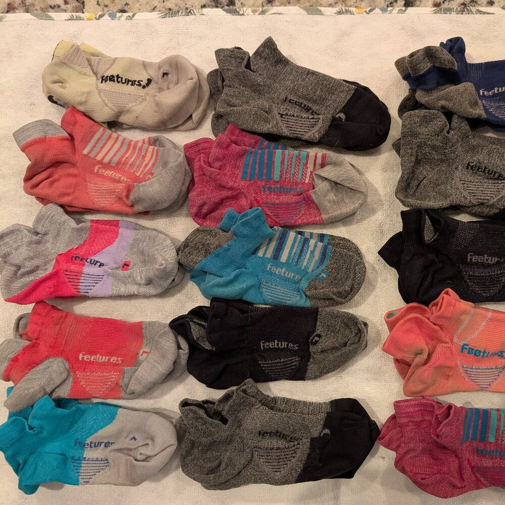 Assorted Feetures Socks (16 total) - All Size Small, (most) Ultra Light Cushion